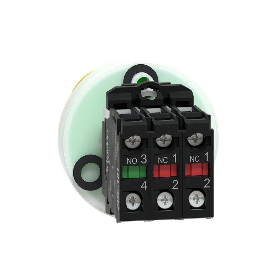Schneider XB5AS84W3B41 Işıklı Acil Stop Butonu tetiklemeli, çevir, çek 24V AC/DC Buton ve Akseuarları