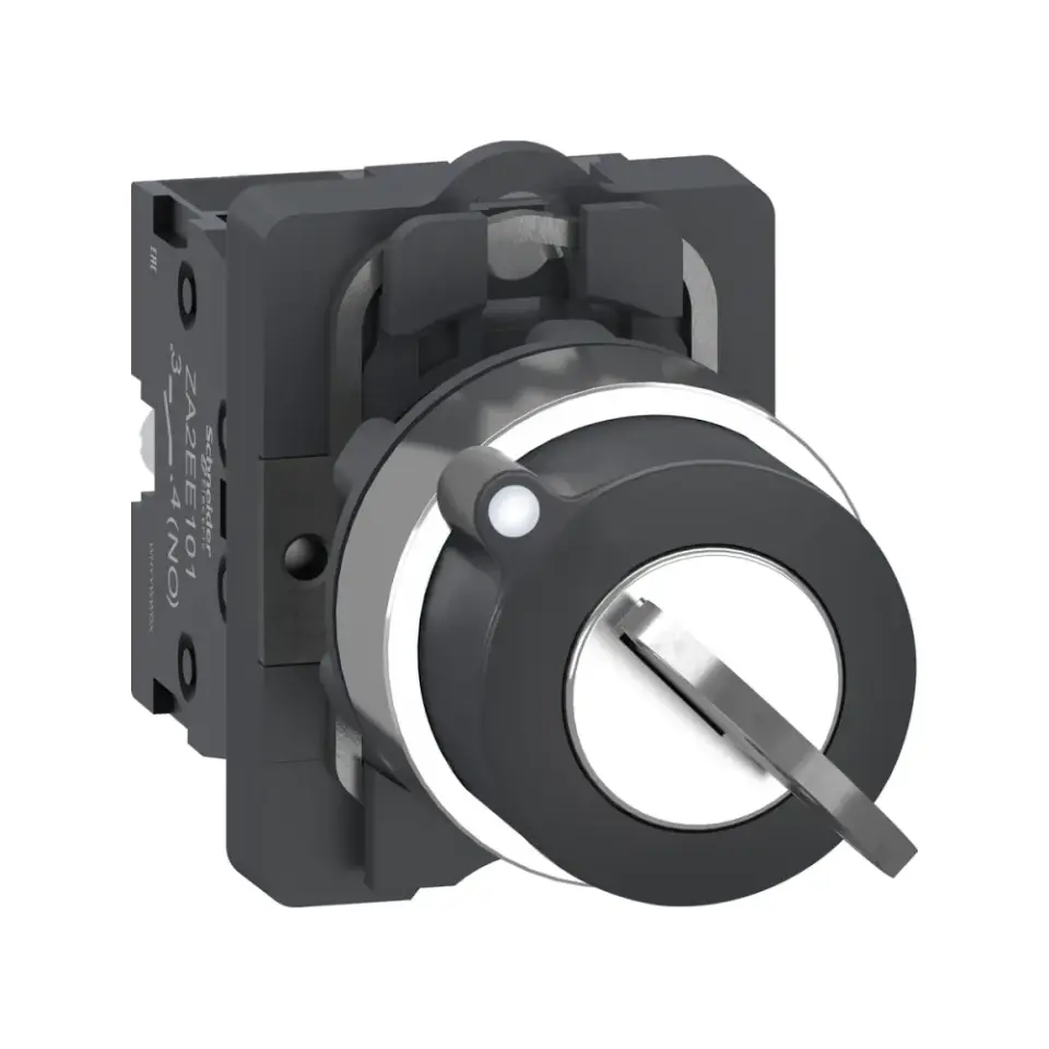 Schneider Electric XA2AG63, Harmony Stil 2, Siyah, Geri Dönüşlü Kilitli Mandal Buton, 0-1 Konumlu, Anahtarı Sol Konumda Çıkarılabilir, 2NA, 22mm
