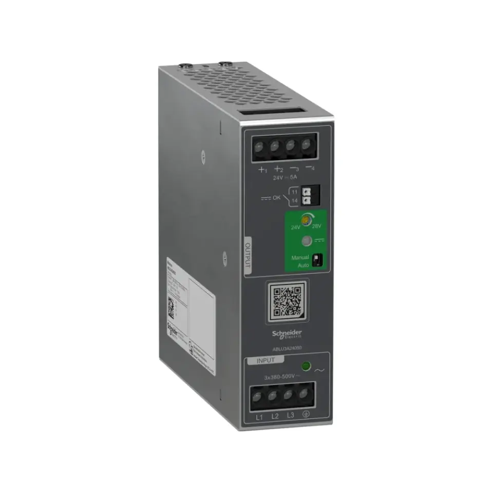 Schneider Electric ABLU3A24050, Modicon Universal, 5 Amper, 120W, 24 Volt DC, Trifaze Anahtarlamalı Güç Kaynağı
