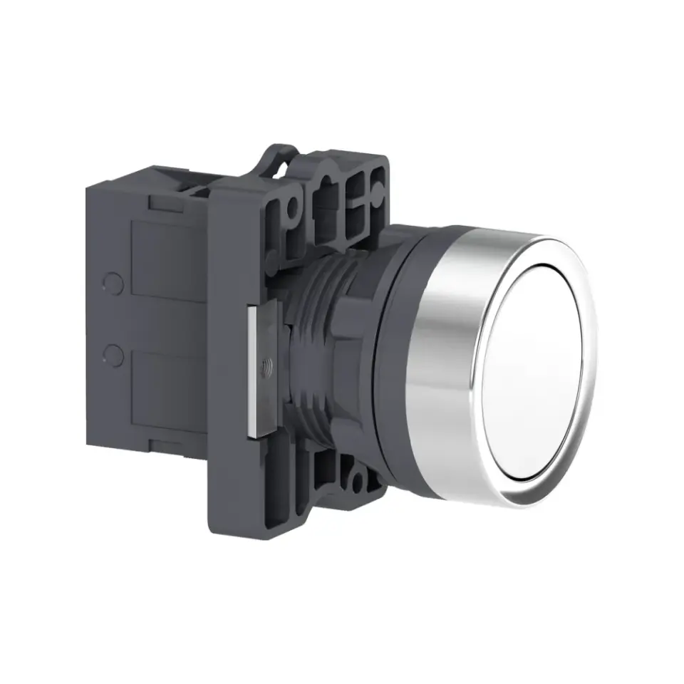 Schneider Electric XA2EA11, Harmony Stil 2, Beyaz, Yaylı Buton, 1NA, 22mm