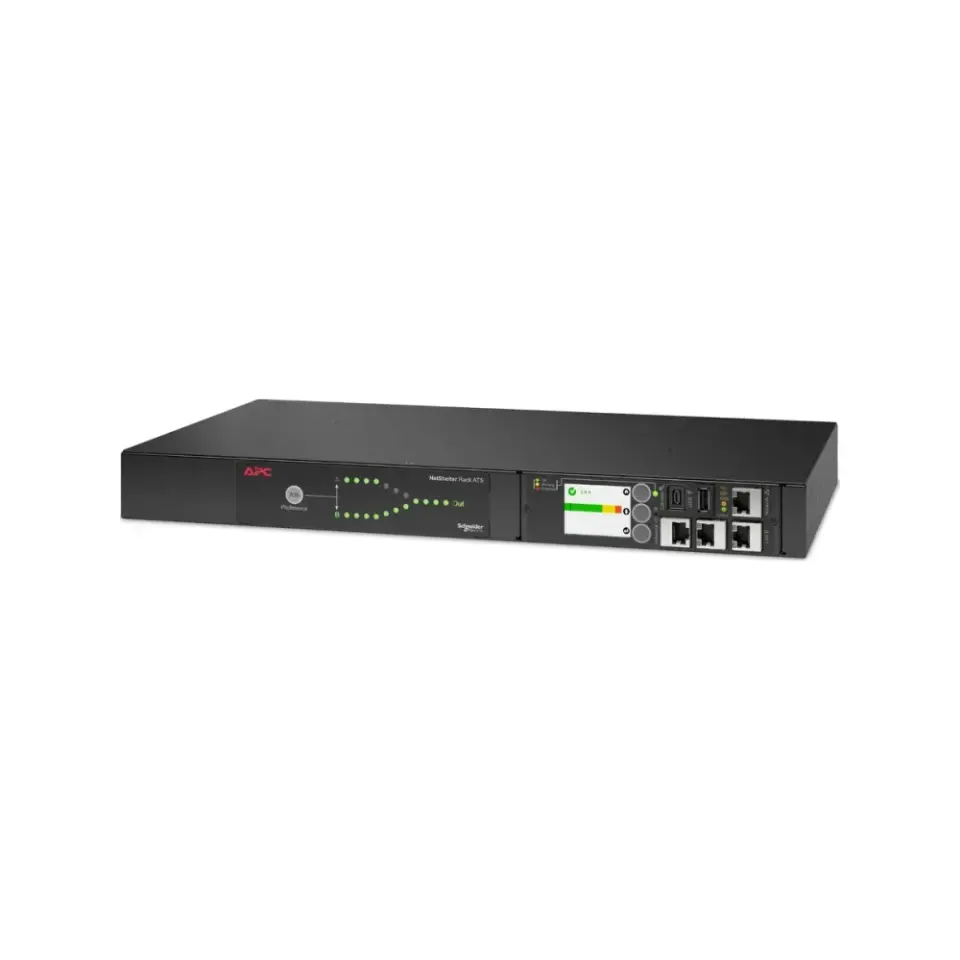 Schneider Electric AP4422A, APC NetShelter, 1U Rack Tipi Otomatik Transfer Anahtarı (ATS), 16 Amper, 230 Volt, 2xIEC309 Giriş, 1xIEC309 Çıkış