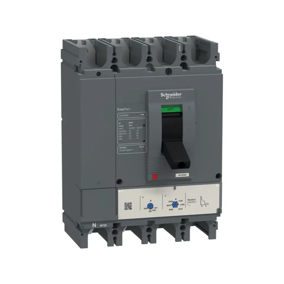 Schneider Electric LV563318, EasyPact CVS, 350-500 Amper, 4 Kutuplu, 50 kA, Kompakt Şalter, CVS630N, TM500D