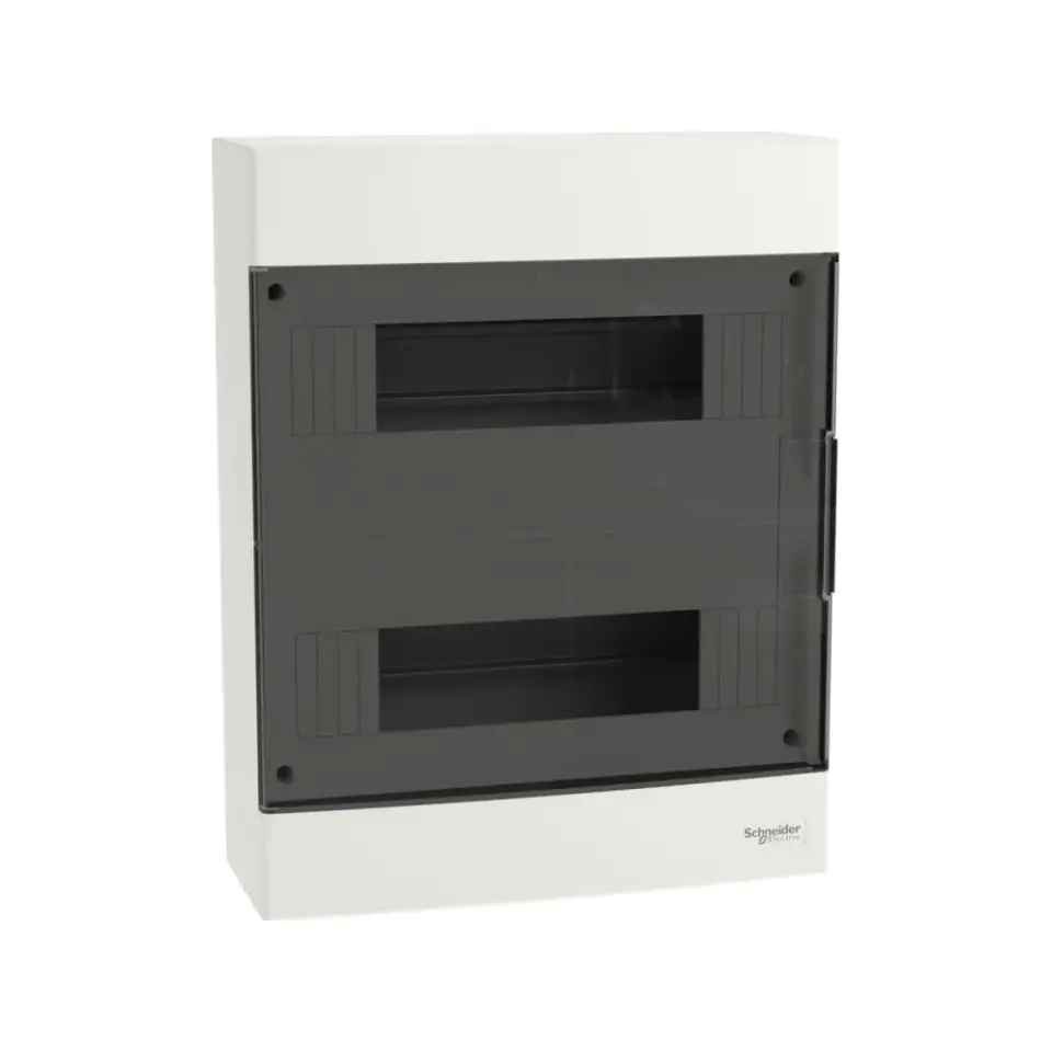 Schneider Electric EZ9EUG212, Easy 9, 24 Modül, 2 Sıralı, Şeffaf Kapaklı, Halojen Free, Sıvaüstü Sigorta Kutusu, 26x33x11cm