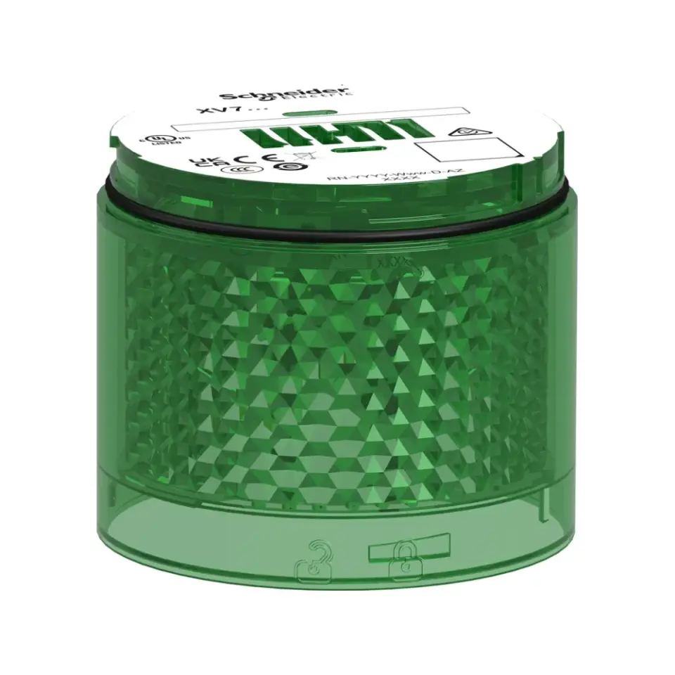 Schneider Electric XVB7C23, Harmony XVB7, Ø70mm, Yeşil Sabit LED Işıklı Kolon Modülü