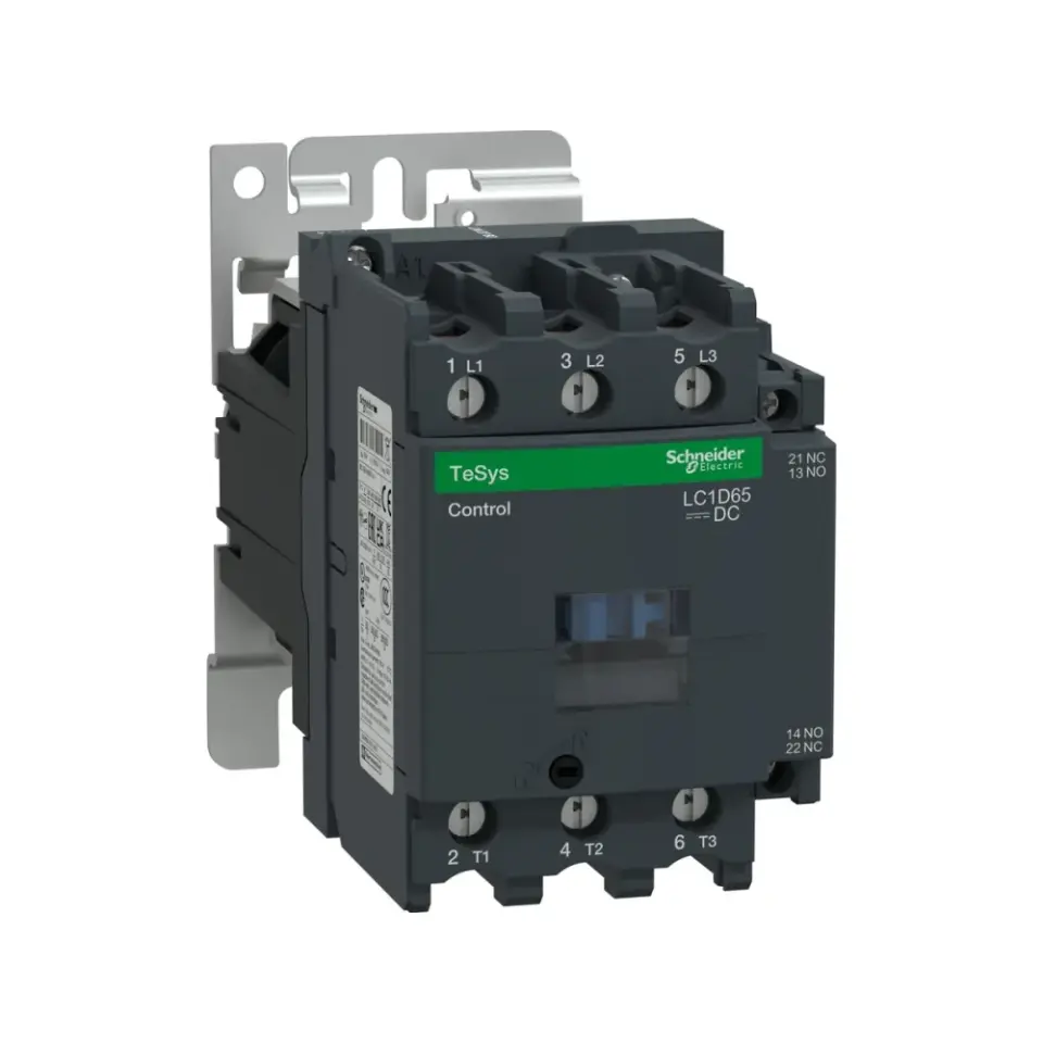 Schneider Electric LC1D65BD, TeSys Deca, 65 Amper, 30 kW, 3 Kutuplu, Kontaktör, 24 Volt DC, 1NA+1NK