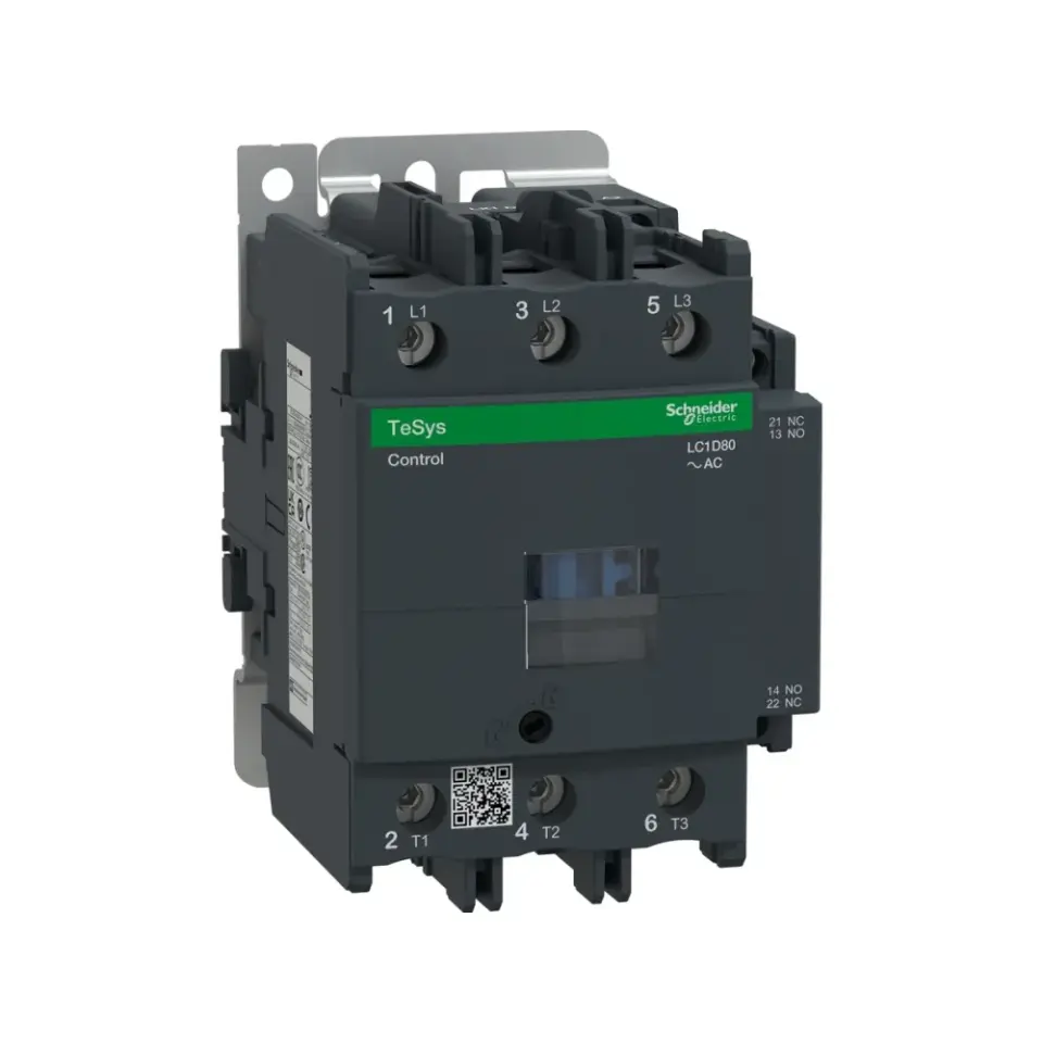 Schneider Electric LC1D80F7, TeSys Deca, 80 Amper, 37 kW, 3 Kutuplu, Kontaktör, 110 Volt AC, 1NA+1NK