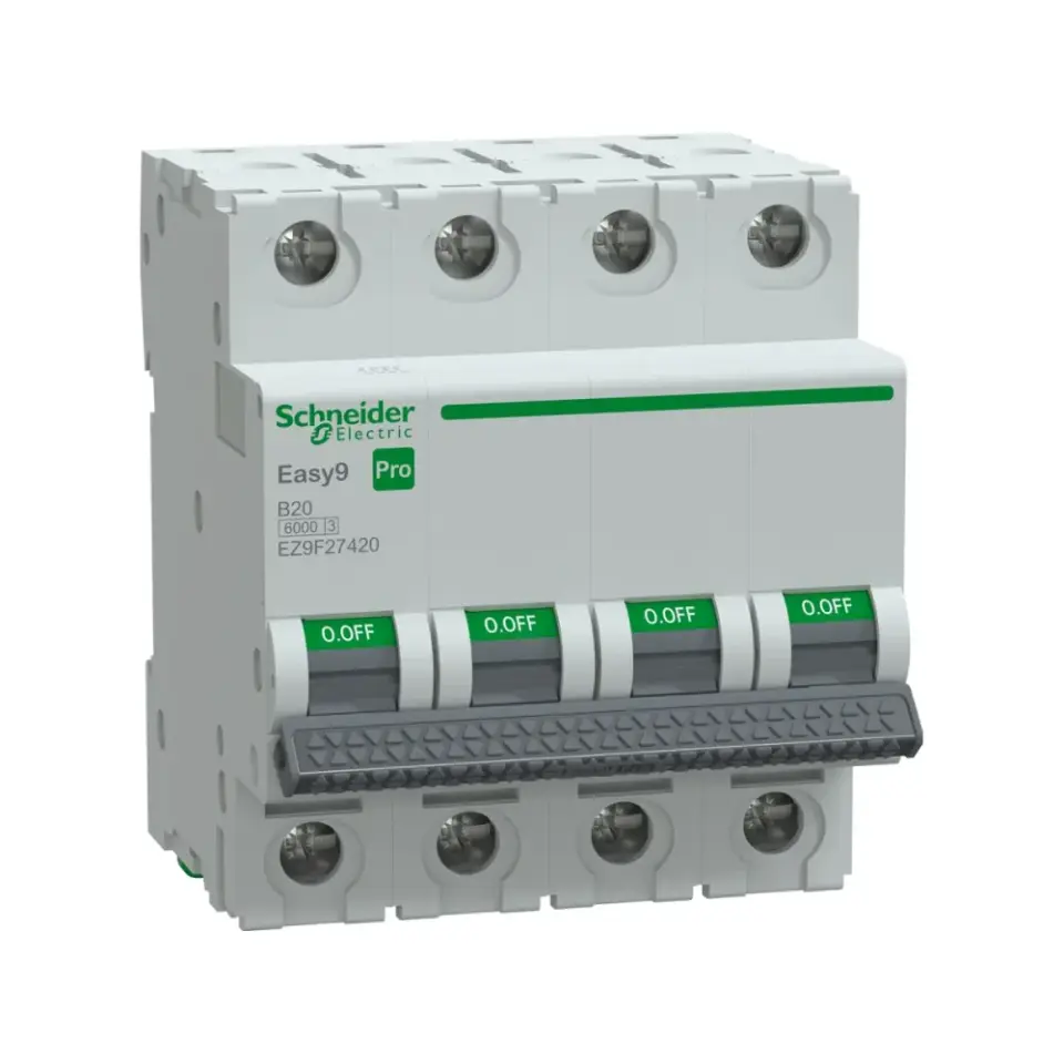 Schneider Electric EZ9F27420, Easy9 Pro, 20 Amper, 4 Kutuplu, B Tipi, Otomatik Sigorta, 6 kA, 4x20B