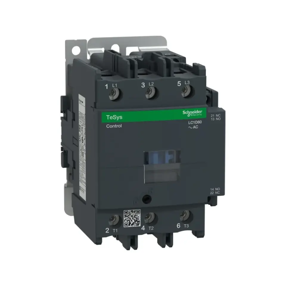 Schneider Electric LC1D80V7, TeSys Deca, 80 Amper, 37 kW, 3 Kutuplu, Kontaktör, 400 Volt AC, 1NA+1NK