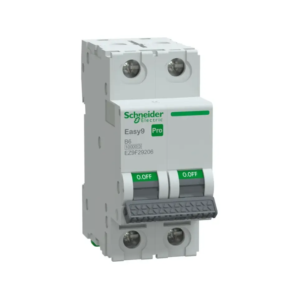 Schneider Electric EZ9F29206, Easy9 Pro, 6 Amper, 2 Kutuplu, B Tipi, Otomatik Sigorta, 10 kA, 2x6B