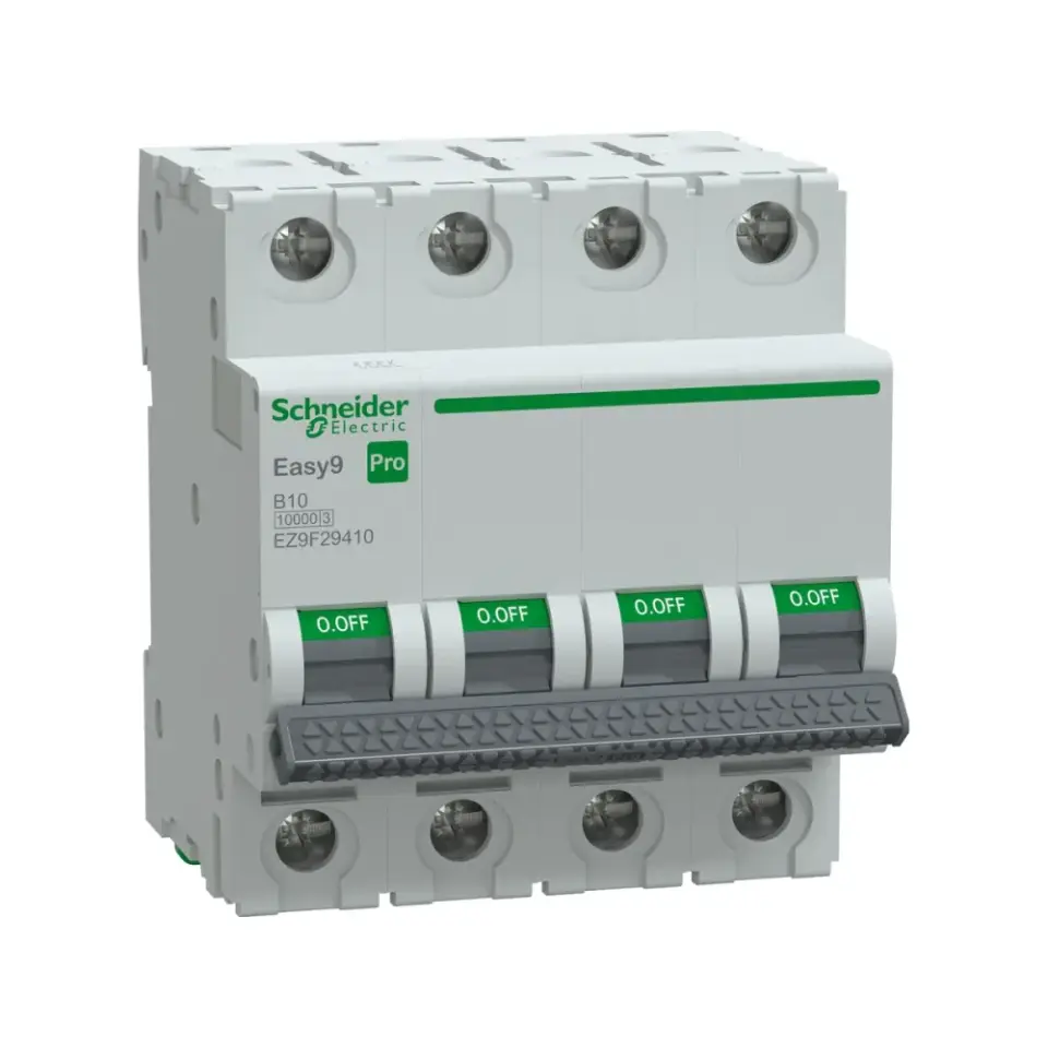 Schneider Electric EZ9F29410, Easy9 Pro, 10 Amper, 4 Kutuplu, B Tipi, Otomatik Sigorta, 10 kA, 4x10B