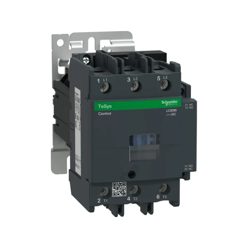 Schneider Electric LC1D95ED, TeSys Deca, 95 Amper, 45 kW, 3 Kutuplu, Kontaktör, 48 Volt DC, 1NA+1NK