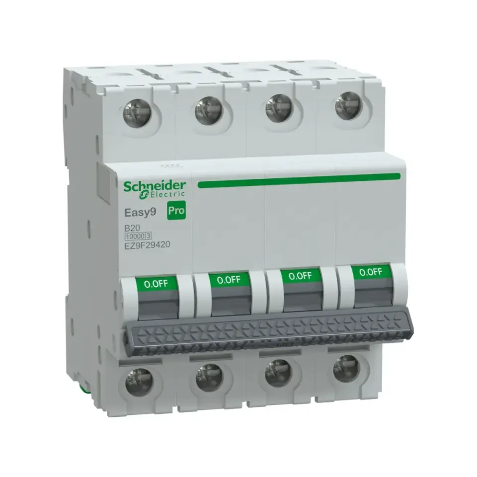 Schneider Electric EZ9F29420, Easy9 Pro, 20 Amper, 4 Kutuplu, B Tipi, Otomatik Sigorta, 10 kA, 4x20B