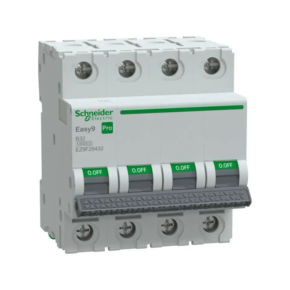 Schneider Electric EZ9F29432, Easy9 Pro, 32 Amper, 4 Kutuplu, B Tipi, Otomatik Sigorta, 10 kA, 4x32B