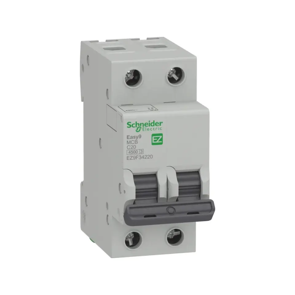Schneider Electric EZ9F34220, Easy9, 20 Amper, 2 Kutuplu, C Tipi, Otomatik Sigorta, 4.5 kA, 2x20C