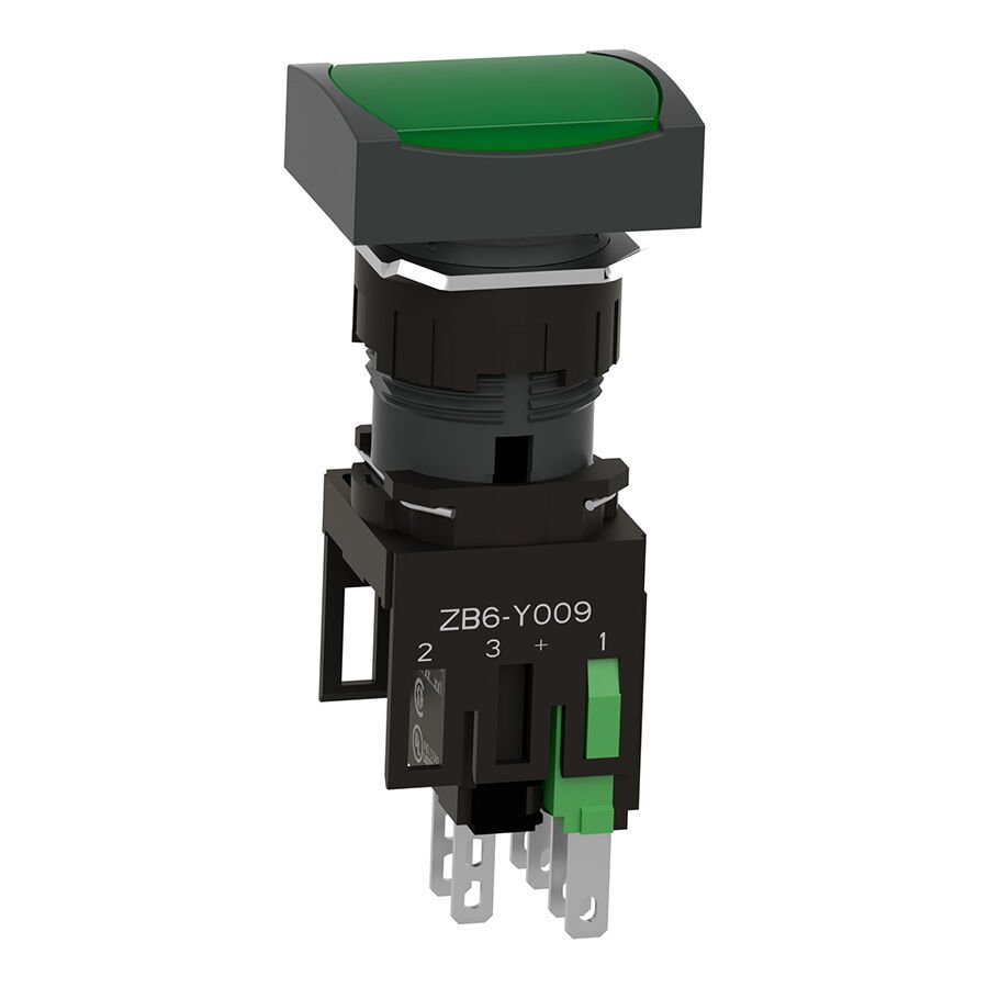 Schneider XB6DW3B1B RECT.PUSH-B-GREEN NO Buton ve Akseuarları