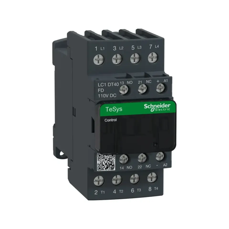 Schneider Electric LC1DT40FD, TeSys Deca, 40 Amper, 4 Kutuplu, Kontaktör, 110 Volt DC, 1NA+1NK