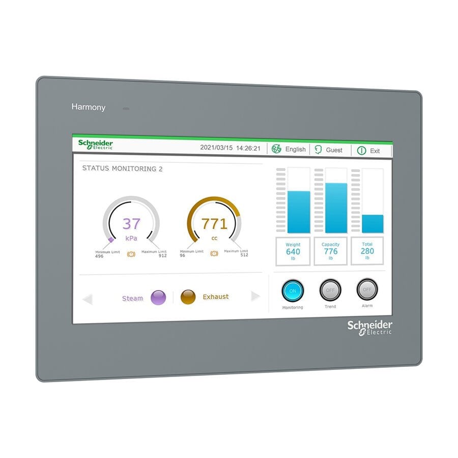 Schneider HMIET6501 10'' TFT Color LCD, WVGA, 16M renk , 256 MB DDR , 2 x Com, Operatör Paneller