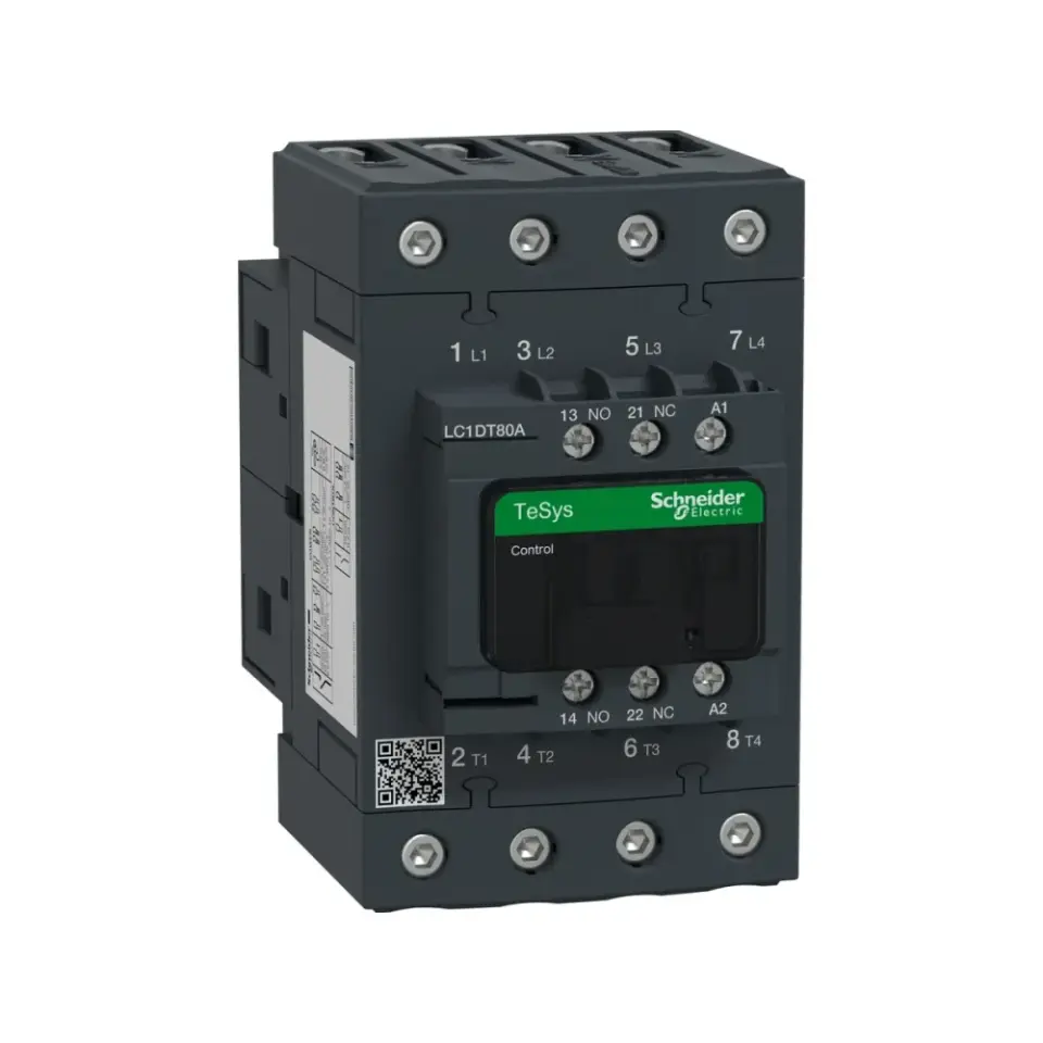 Schneider Electric LC1DT80AM7, TeSys Deca, 80 Amper, 4 Kutuplu, Kontaktör, 220 Volt AC, 1NA+1NK