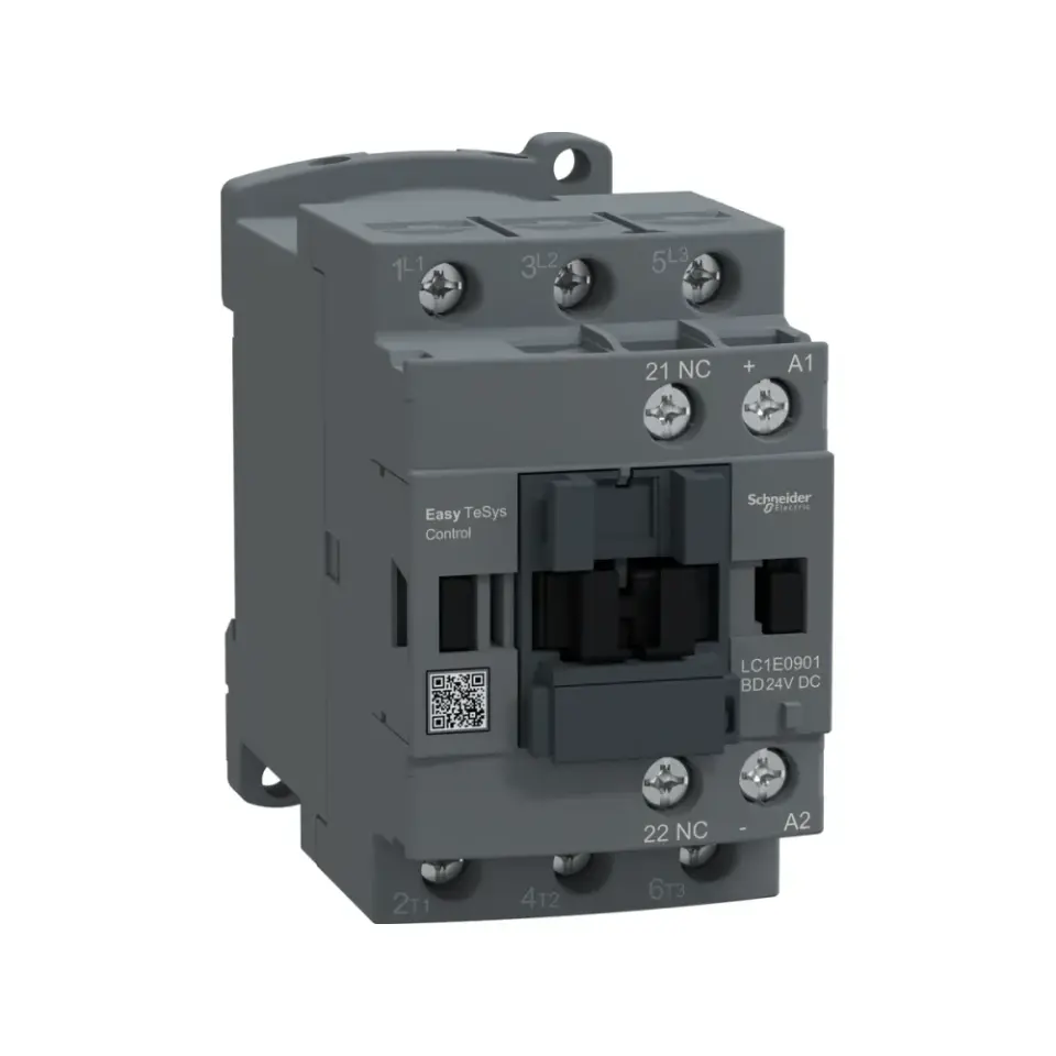 Schneider Electric LC1E0901BD, EasyPact TVS, 9 Amper, 4 kW, 3 Kutuplu, Kontaktör, 24 Volt DC, 1NK