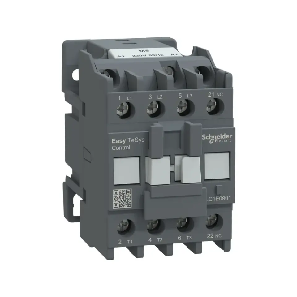 Schneider Electric LC1E0901M5, EasyPact TVS, 9 Amper, 4 kW, 3 Kutuplu, Kontaktör, 220 Volt AC, 1NK