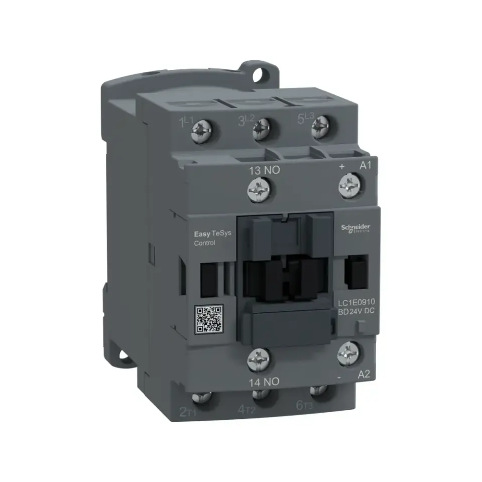 Schneider Electric LC1E0910BD, EasyPact TVS, 9 Amper, 4 kW, 3 Kutuplu, Kontaktör, 24 Volt DC, 1NA
