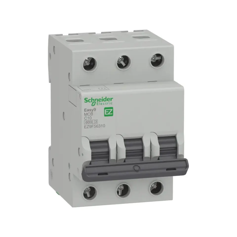 Schneider Electric EZ9F56310, Easy9, 10 Amper, 3 Kutuplu, C Tipi, Otomatik Sigorta, 6 kA, 3x10C