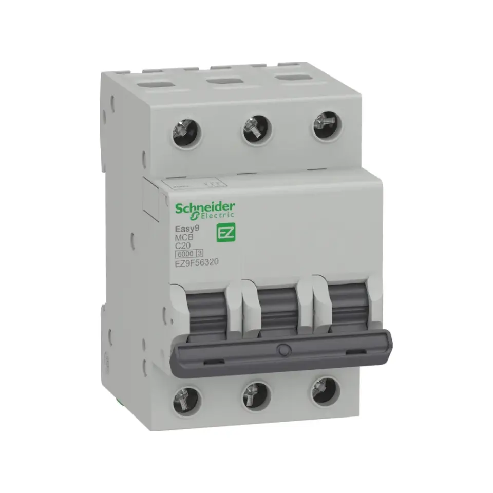 Schneider Electric EZ9F56320, Easy9, 20 Amper, 3 Kutuplu, C Tipi, Otomatik Sigorta, 6 kA, 3x20C