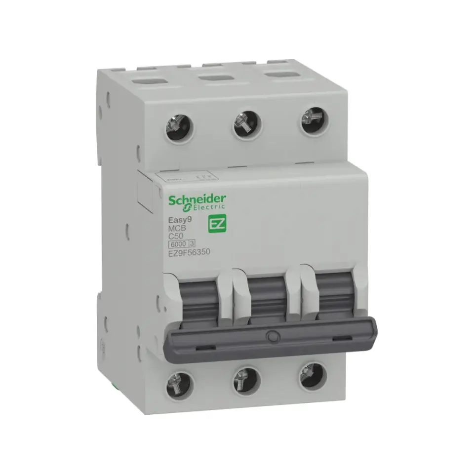 Schneider Electric EZ9F56350, Easy9, 50 Amper, 3 Kutuplu, C Tipi, Otomatik Sigorta, 6 kA, 3x50C