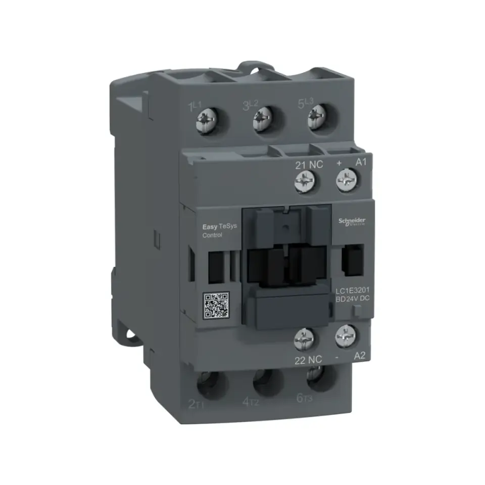 Schneider Electric LC1E3201BD, EasyPact TVS, 32 Amper, 15 kW, 3 Kutuplu, Kontaktör, 24 Volt DC, 1NK