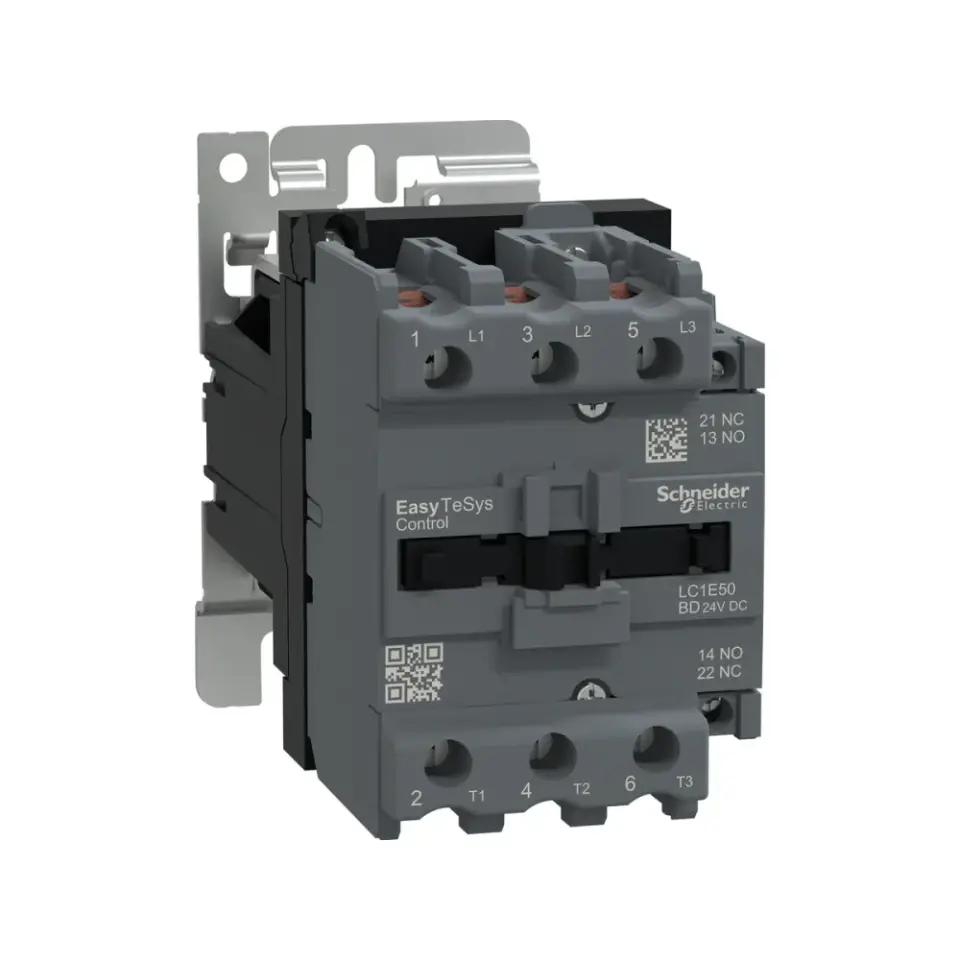 Schneider Electric LC1E50BD, EasyPact TVS, 50 Amper, 22 kW, 3 Kutuplu, Kontaktör, 24 Volt DC, 1NA+1NK