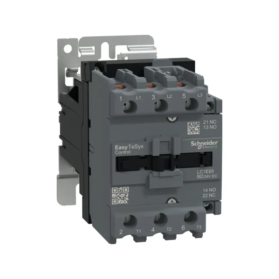 Schneider Electric LC1E65BD, EasyPact TVS, 65 Amper, 30 kW, 3 Kutuplu, Kontaktör, 24 Volt DC, 1NA+1NK