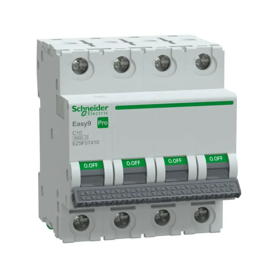 Schneider Electric EZ9F57410, Easy9 Pro, 10 Amper, 4 Kutuplu, C Tipi, Otomatik Sigorta, 6 kA, 4x10C