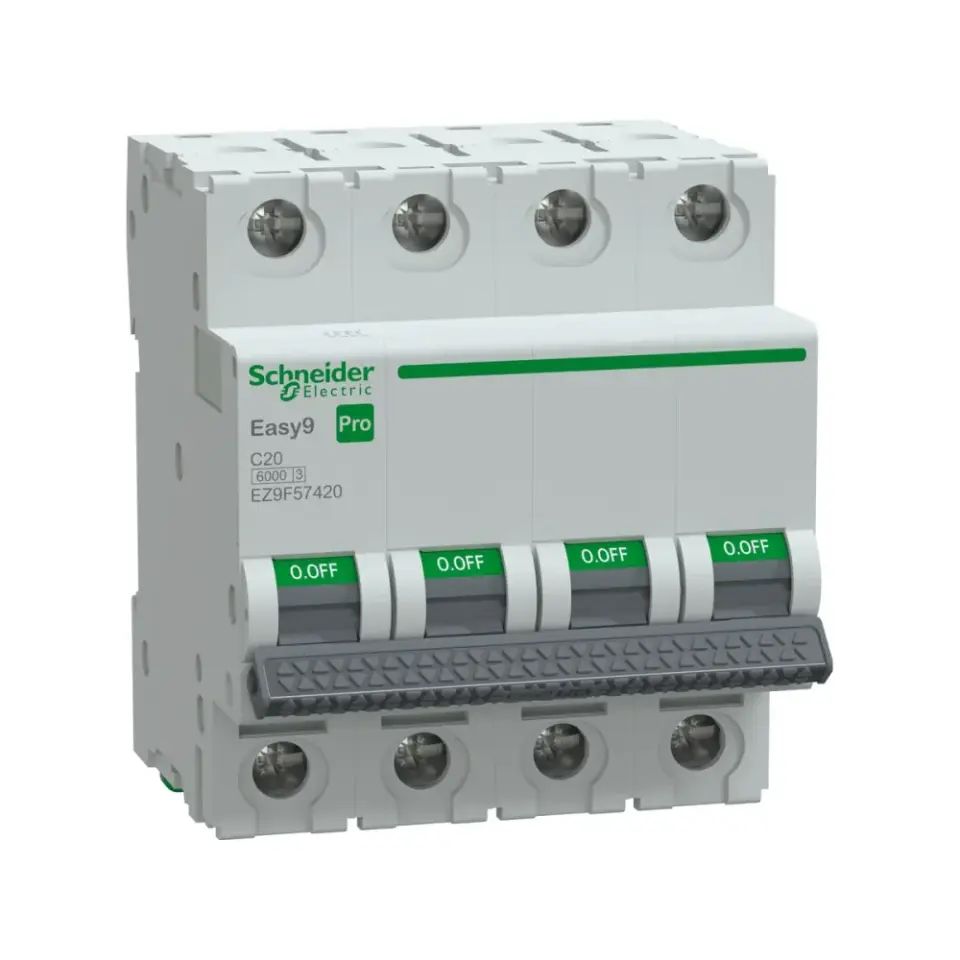 Schneider Electric EZ9F57420, Easy9 Pro, 20 Amper, 4 Kutuplu, C Tipi, Otomatik Sigorta, 6 kA, 4x20C
