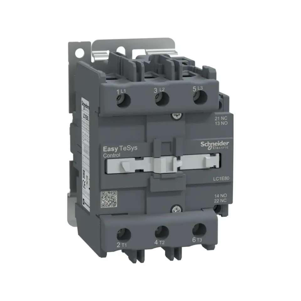 Schneider Electric LC1E80M5, EasyPact TVS, 80 Amper, 37 kW, 3 Kutuplu, Kontaktör, 220 Volt AC, 1NA+1NK