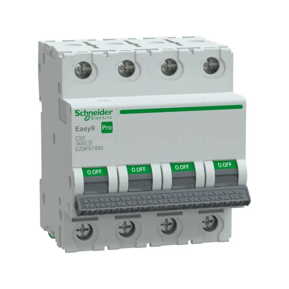 Schneider Electric EZ9F57450, Easy9 Pro, 50 Amper, 4 Kutuplu, C Tipi, Otomatik Sigorta, 6 kA, 4x50C