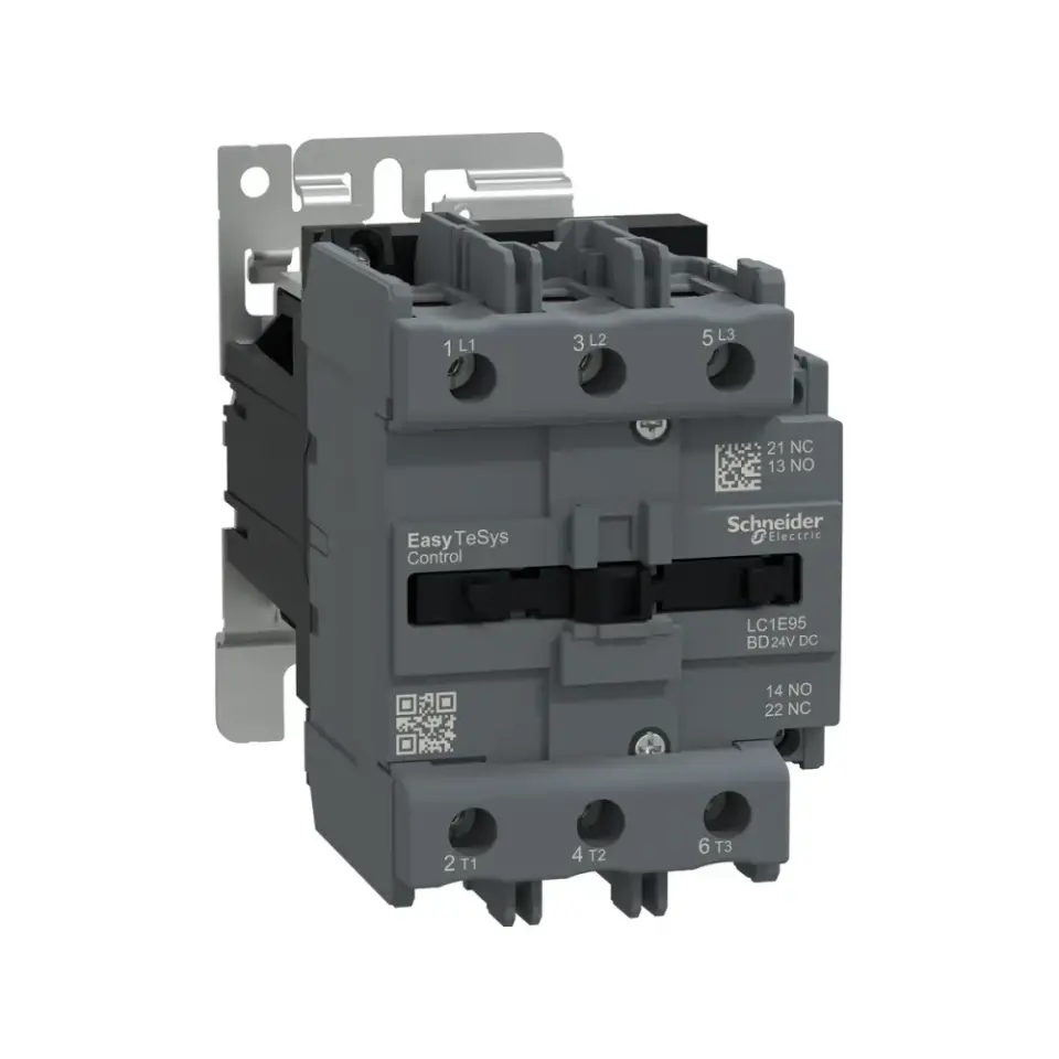 Schneider Electric LC1E95BD, EasyPact TVS, 95 Amper, 45 kW, 3 Kutuplu, Kontaktör, 24 Volt DC, 1NA+1NK