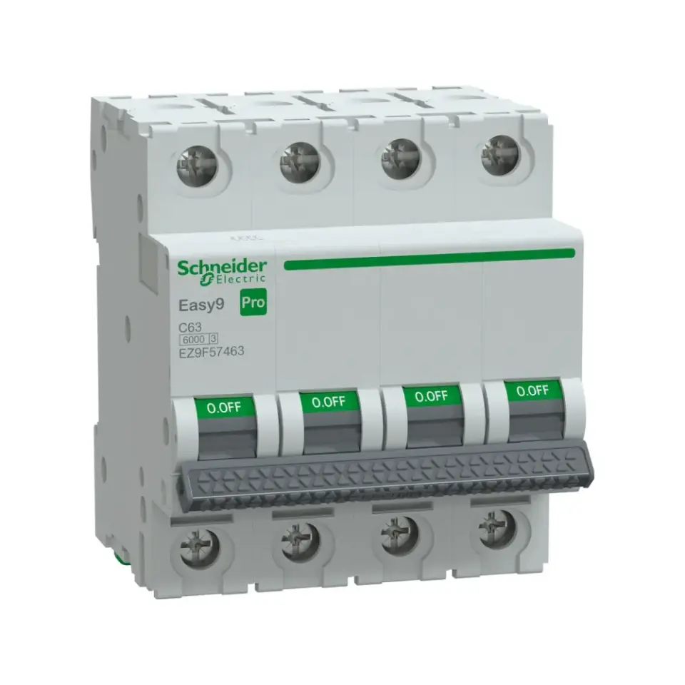 Schneider Electric EZ9F57463, Easy9 Pro, 63 Amper, 4 Kutuplu, C Tipi, Otomatik Sigorta, 6 kA, 4x63C