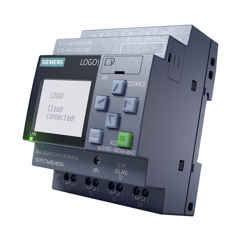 Siemens 6ED1052-1MD08-0BA2 12/24 RCE 8DI / 4D0 Logo