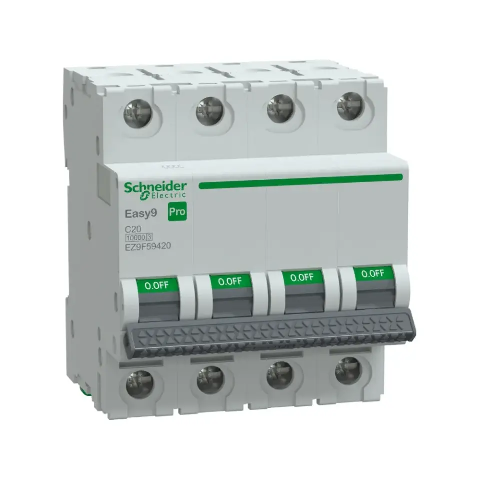 Schneider Electric EZ9F59420, Easy9 Pro, 20 Amper, 4 Kutuplu, C Tipi, Otomatik Sigorta, 10 kA, 4x20C