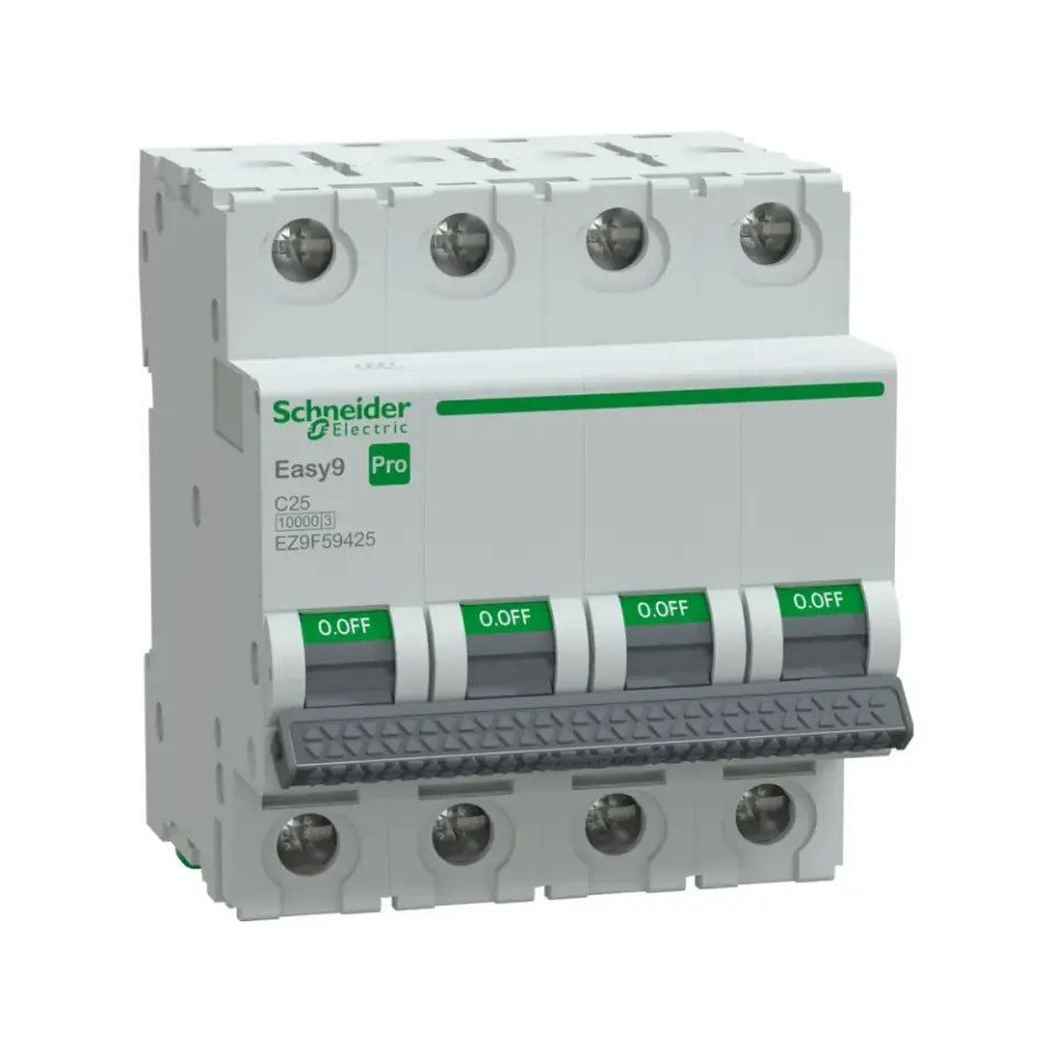 Schneider Electric EZ9F59425, Easy9 Pro, 25 Amper, 4 Kutuplu, C Tipi, Otomatik Sigorta, 10 kA, 4x25C