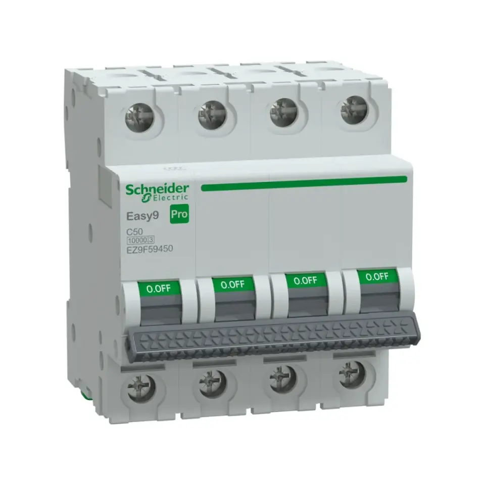 Schneider Electric EZ9F59450, Easy9 Pro, 50 Amper, 4 Kutuplu, C Tipi, Otomatik Sigorta, 10 kA, 4x50C