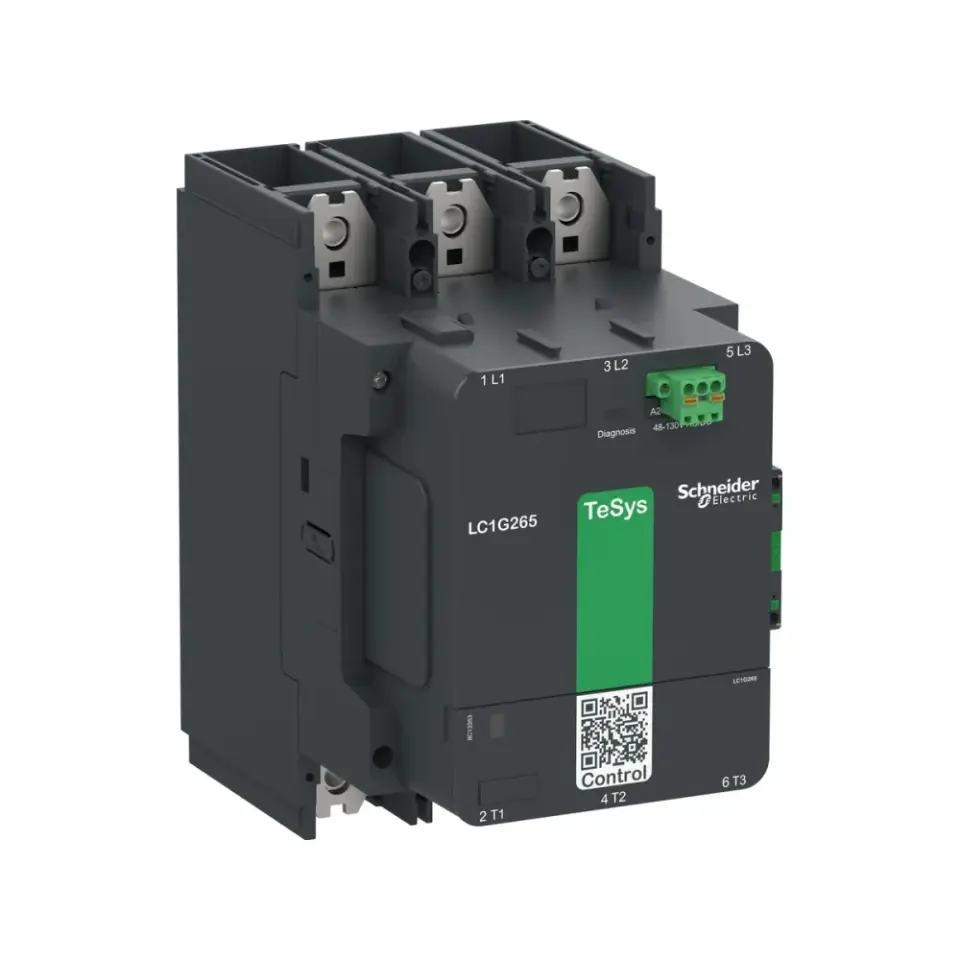 Schneider Electric LC1G265EHEN, TeSys Giga, 265 Amper, 132 kW, 3 Kutuplu, Kontaktör, 48-130 Volt AC/DC, 1NA+1NK