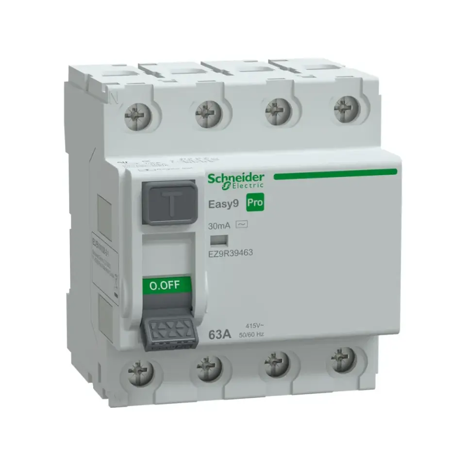 Schneider Electric EZ9R39463, Easy9 Pro, 63 Amper, 30mA, AC Tip, Kaçak Akım Koruma Rölesi, 4 Kutuplu (3 Faz+Nötr)