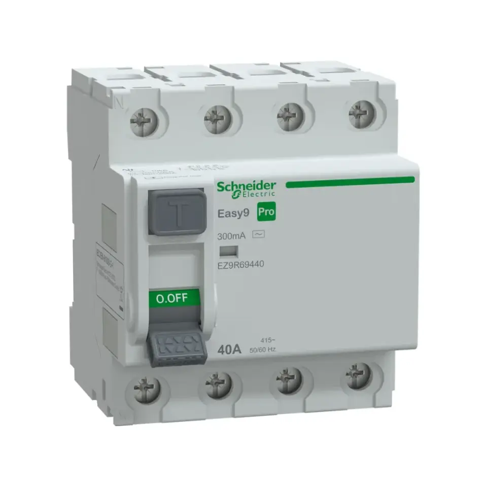 Schneider Electric EZ9R69440, Easy9 Pro, 40 Amper, 300mA, AC Tip, Kaçak Akım Koruma Rölesi, 4 Kutuplu (3 Faz+Nötr)