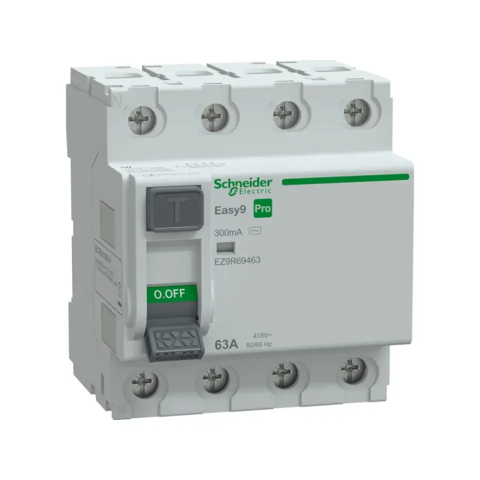 Schneider Electric EZ9R69463, Easy9 Pro, 63 Amper, 300mA, AC Tip, Kaçak Akım Koruma Rölesi, 4 Kutuplu (3 Faz+Nötr)