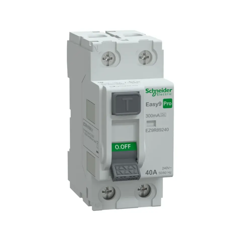 Schneider Electric EZ9R89240, Easy9 Pro, 40 Amper, 300mA, A Tip, Kaçak Akım Koruma Rölesi, 2 Kutuplu (1 Faz+Nötr)