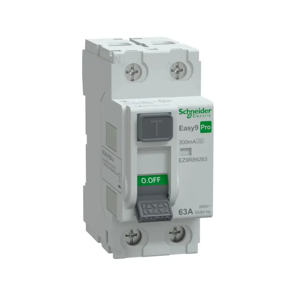 Schneider Electric EZ9R89263, Easy9 Pro, 63 Amper, 300mA, A Tip, Kaçak Akım Koruma Rölesi, 2 Kutuplu (1 Faz+Nötr)