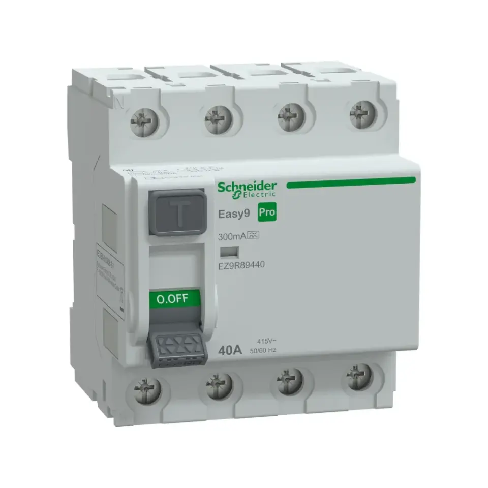 Schneider Electric EZ9R89440, Easy9 Pro, 40 Amper, 300mA, A Tip, Kaçak Akım Koruma Rölesi, 4 Kutuplu (3 Faz+Nötr)
