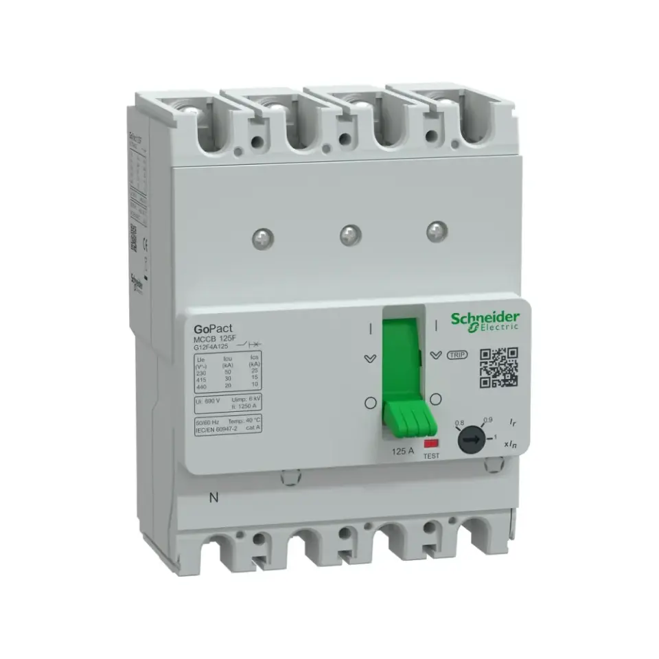Schneider Electric G12F4A125, GoPact, 100-125 Amper, 4 Kutuplu, 30 kA, Kompakt Şalter, G125F, TM125D