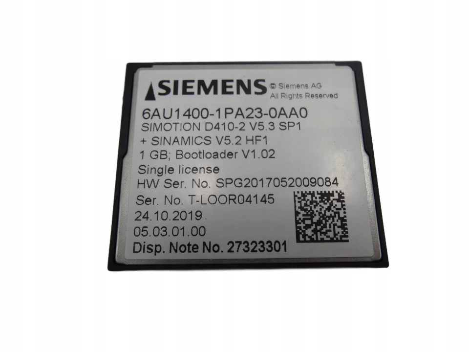 Siemens 6AU1400-1PA23-0AA0 Simotion D, Cf Kart 1 Gb Fuer D410-2